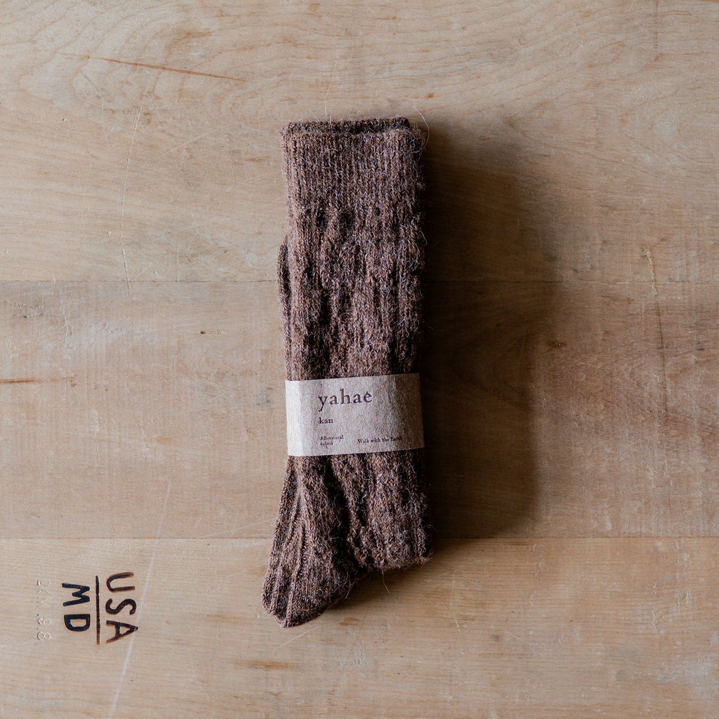 Yahae Alpaca Cable Socks Brown Small | Yahae | Miss Arthur | Home Goods | Tasmania