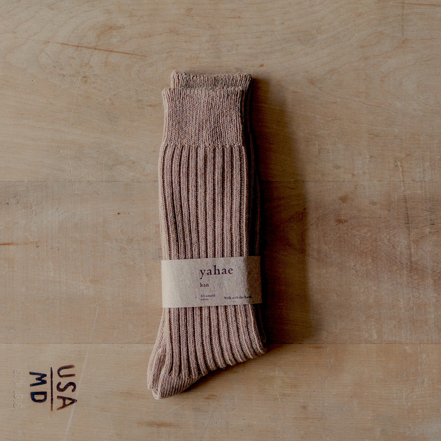 Yahae Organic Cotton Yak Ribbed Sock Brown Small | Yahae | Miss Arthur | Home Goods | Tasmania