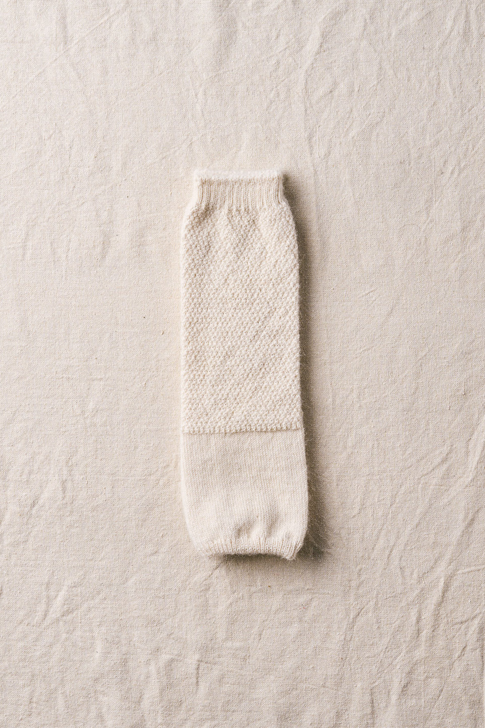 Yahae Alpaca Moss Stitch Arm/Leg Warmer Natural