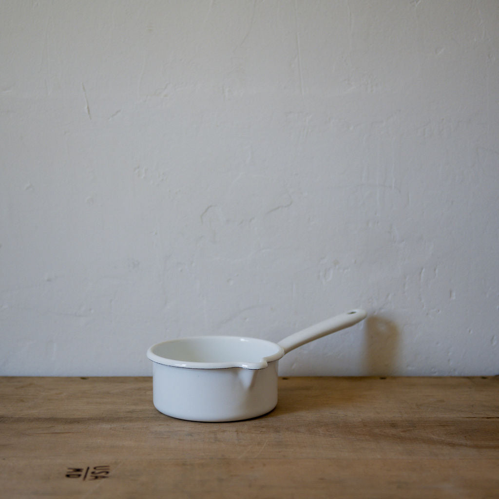 Riess Enamel Saucepan with Spout White 0.75L | Riess | Miss Arthur | Home Goods | Tasmania