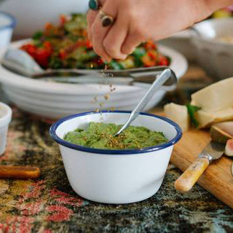 Falcon Enamelware Enamel Bowls White with Blue Rim Set of 4 | Falcon Enamelware | Miss Arthur | Home Goods | Tasmania