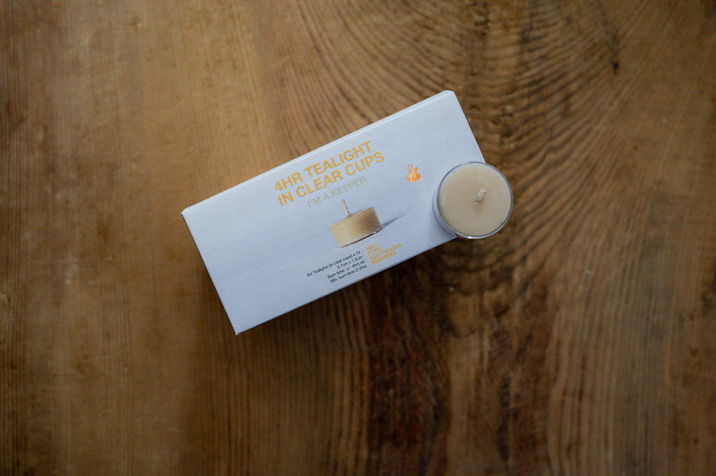 Queen B Tealights 4 Hours Clear Cup Box of 24 | Queen B | Miss Arthur | Home Goods | Tasmania