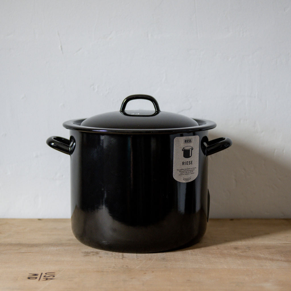 Riess Enamel Classic High Casserole with Lid Black 8 Litre | Riess | Miss Arthur | Home Goods | Tasmania