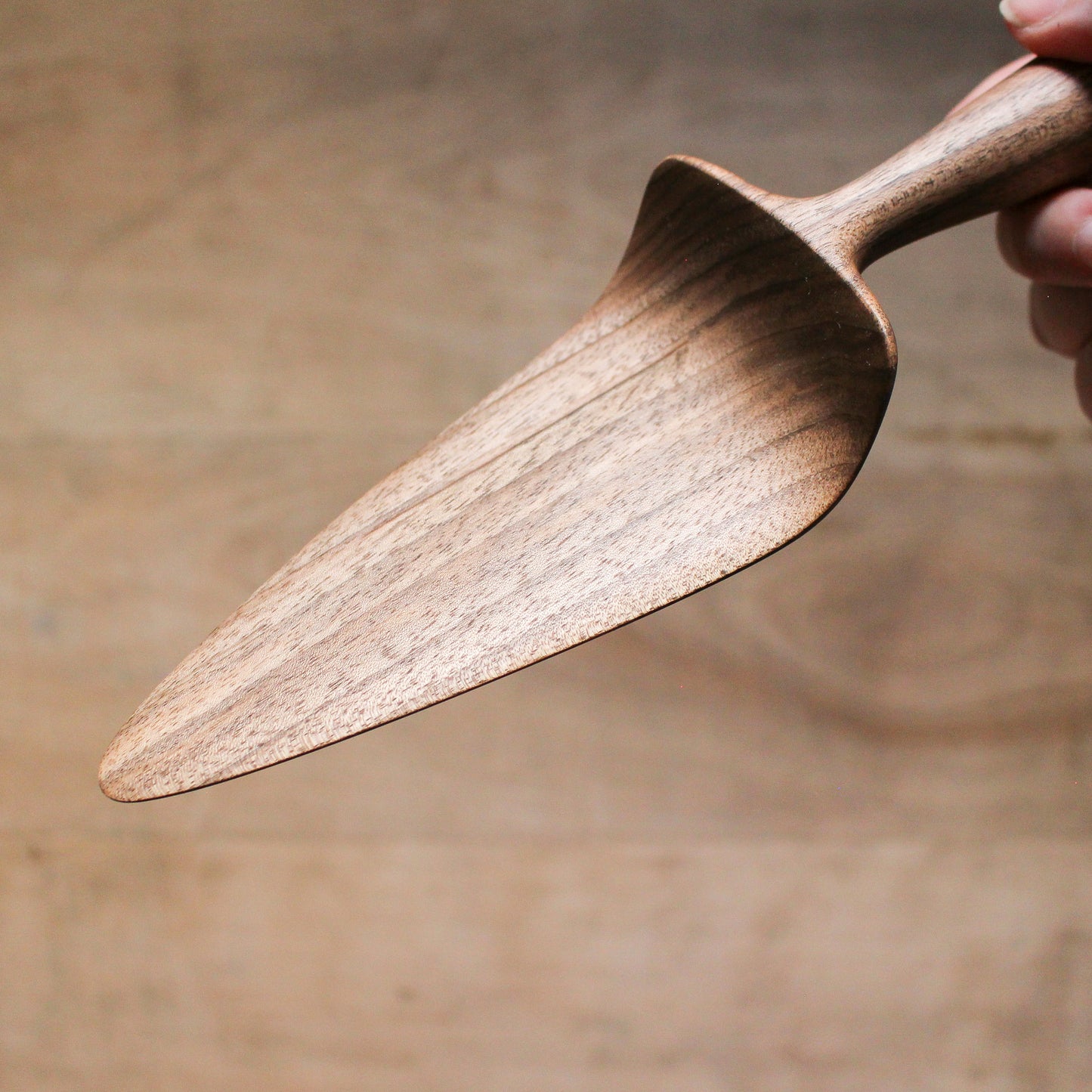 Hand Carved Wooden Cake Server Walnut | Marini | Miss Arthur | Home Goods | Tasmania