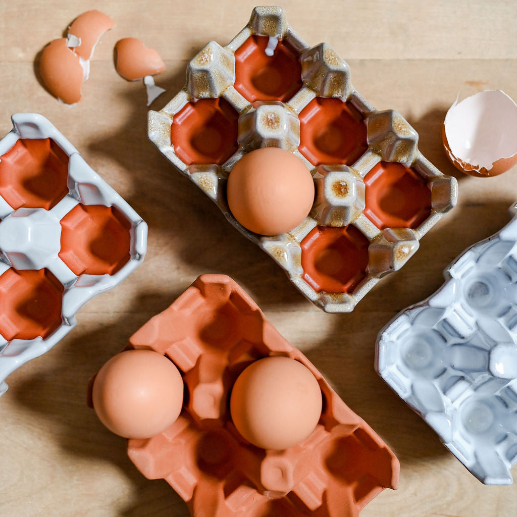 Weston Mill Pottery Egg Rack (6) Apple Glaze | Weston Mill Pottery | Miss Arthur | Home Goods | Tasmania