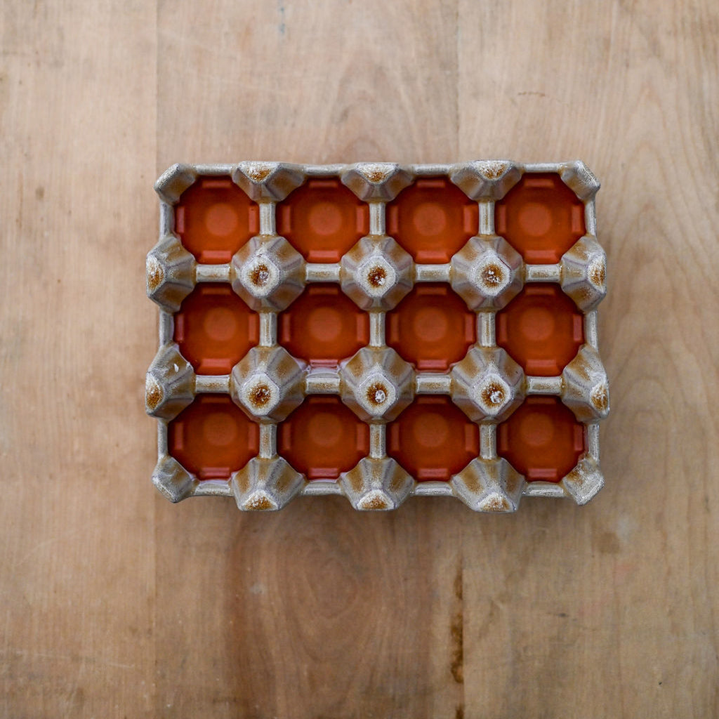 Egg Rack (12) Mushroom Glaze | Weston Mill Pottery | Miss Arthur | Home Goods | Tasmania
