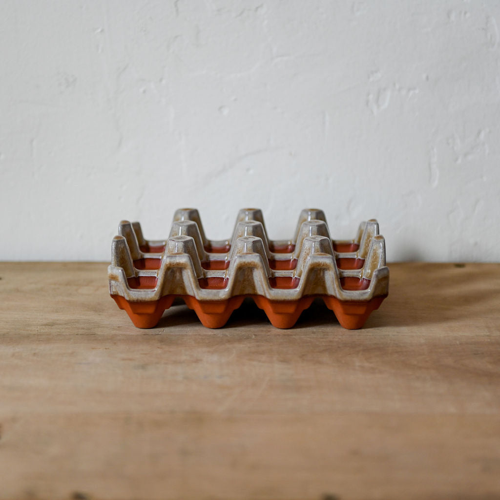 Egg Rack (12) Mushroom Glaze | Weston Mill Pottery | Miss Arthur | Home Goods | Tasmania