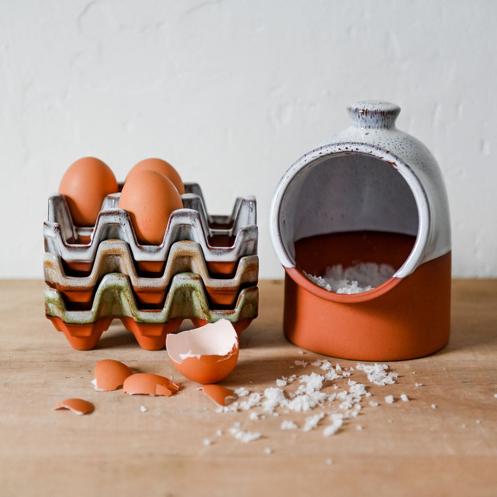 Weston Mill Pottery Egg Rack (6) Oyster Glaze | Weston Mill Pottery | Miss Arthur | Home Goods | Tasmania
