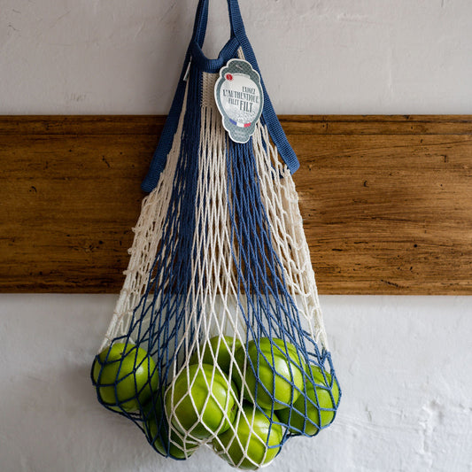 Filt French String Bag Short Handle Bleu Jean Ecru | Filt | Miss Arthur | Home Goods | Tasmania