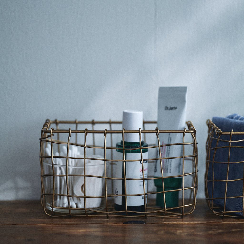 Fog Linen Work Brass Basket Rectangle | Fog Linen Work | Miss Arthur | Home Goods | Tasmania