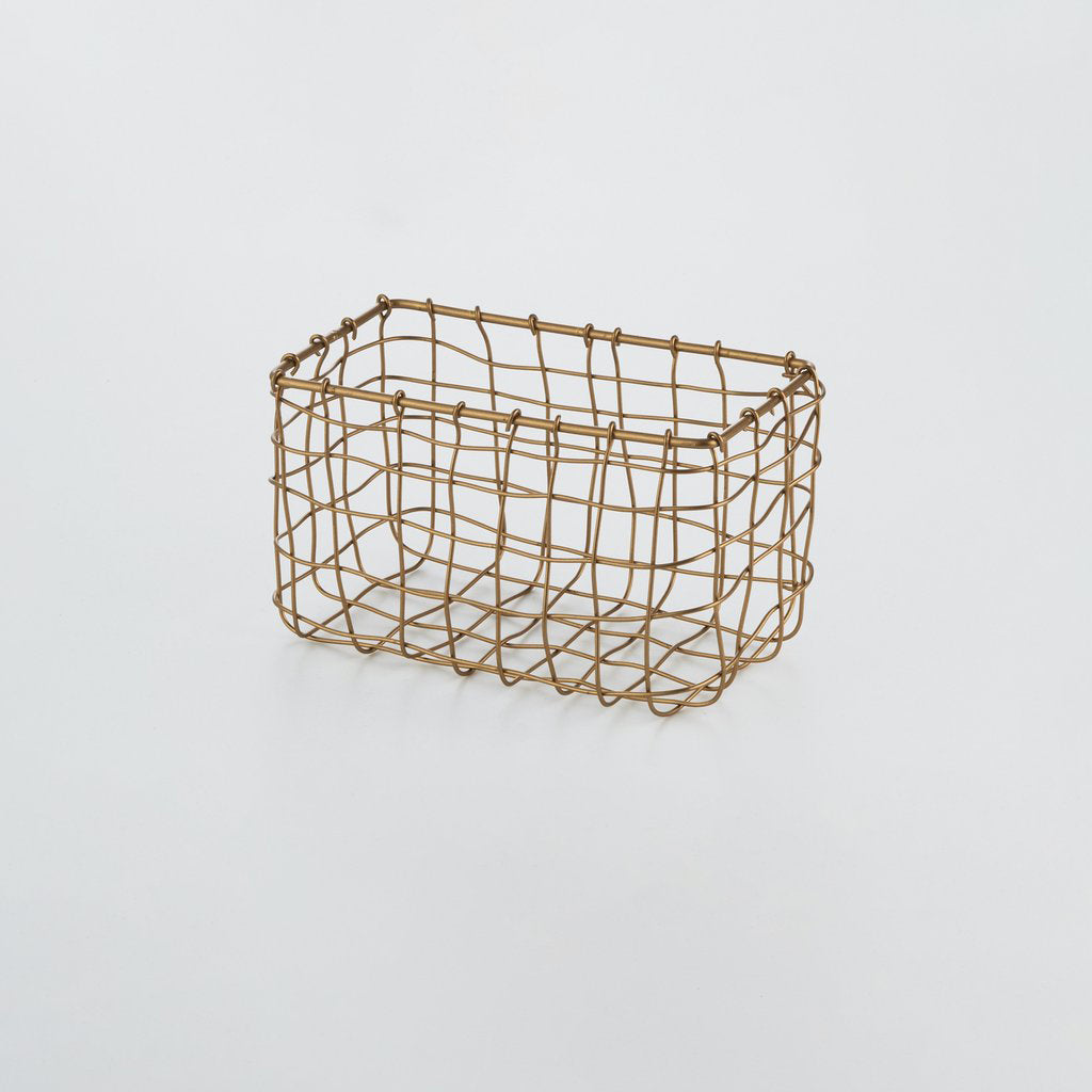 Fog Linen Work Brass Basket Rectangle | Fog Linen Work | Miss Arthur | Home Goods | Tasmania