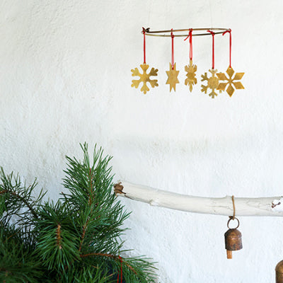 Fog Linen Work Brass Snow Flake Ornament (D) | Fog Linen Work | Miss Arthur | Home Goods | Tasmania