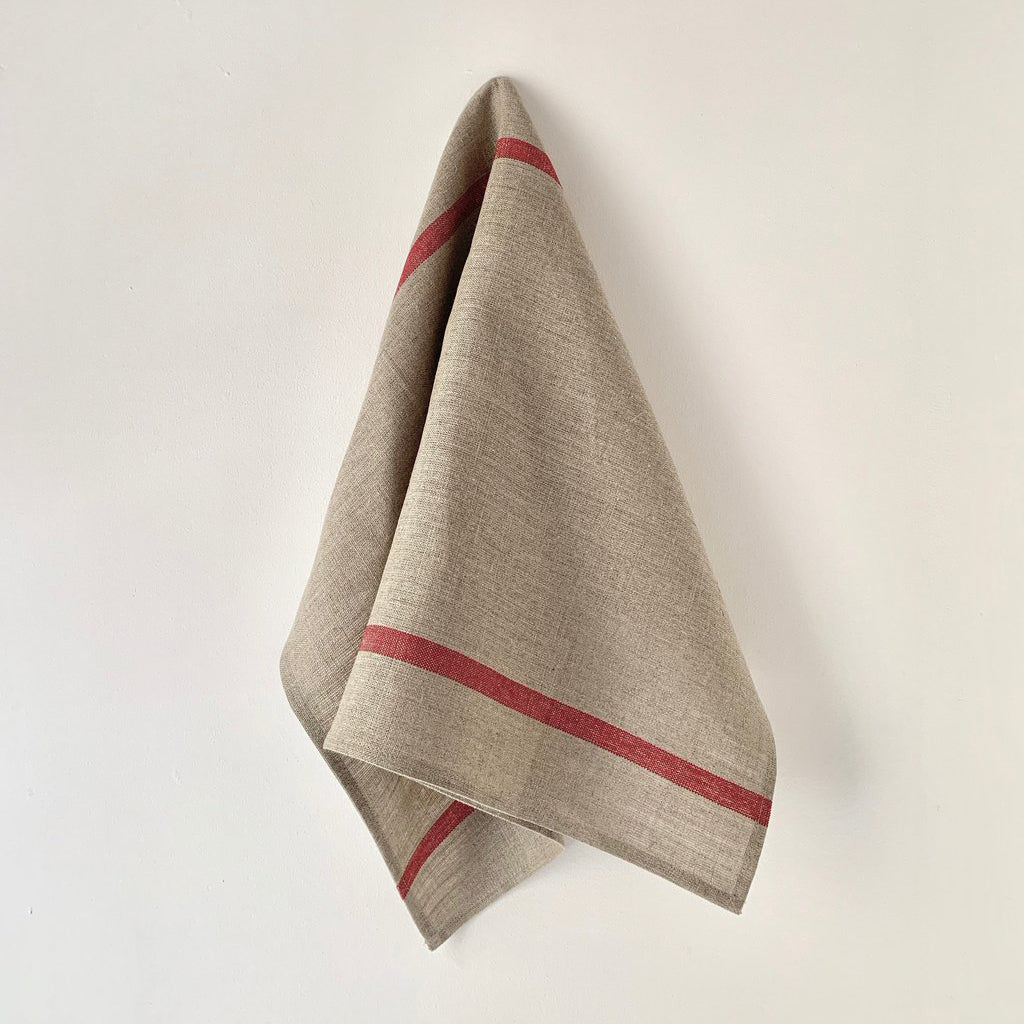 Fog Linen Work Linen Lined Kitchen Cloth Natural Red | Fog Linen Work | Miss Arthur | Home Goods | Tasmania