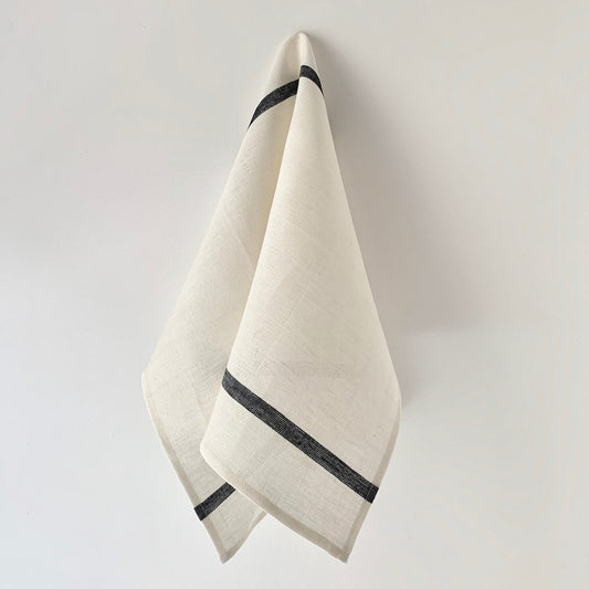 Linen Lined Kitchen Cloth White Navy | Fog Linen Work | Miss Arthur | Home Goods | Tasmania