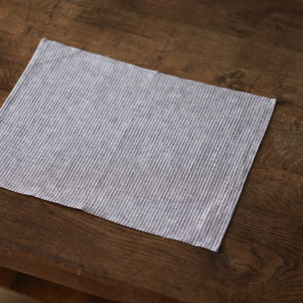 Fog Linen Work Linen Placemat Grey White Stripe | Fog Linen Work | Miss Arthur | Home Goods | Tasmania