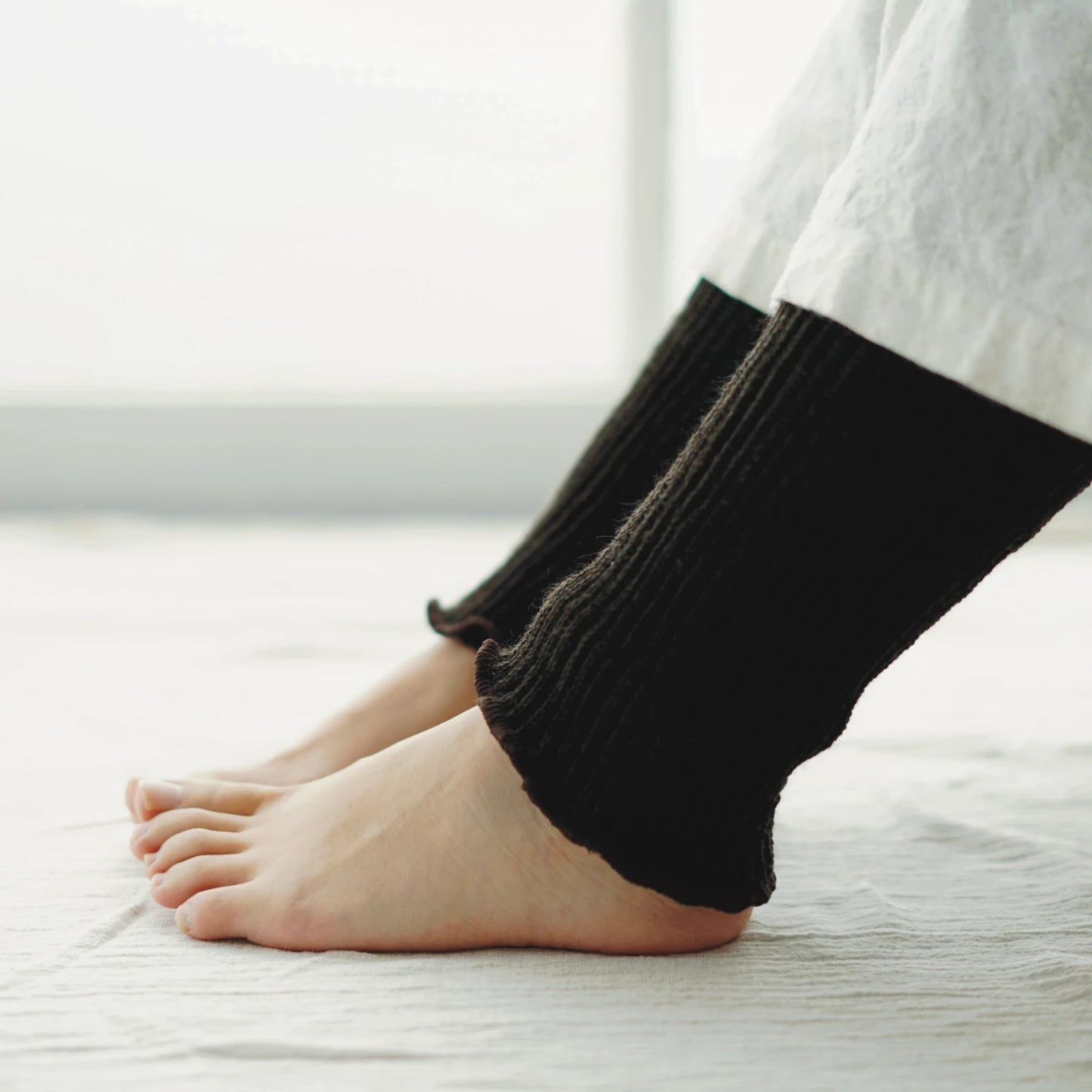 Silk Wool Double Weave Leg Warmers Brown | Memeri | Miss Arthur | Home Goods | Tasmania