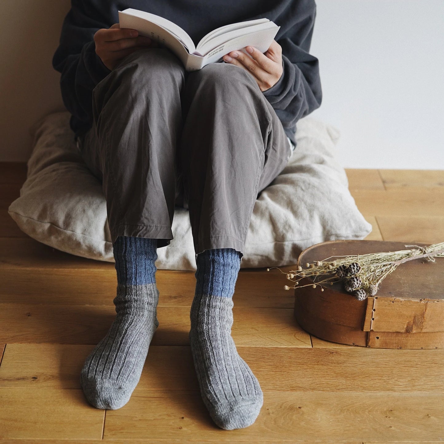 Nishiguchi Kutsushita Boston Wool Cotton Slab Sock Starry Sky Medium | Nishiguchi Kutsushita | Miss Arthur | Home Goods | Tasmania