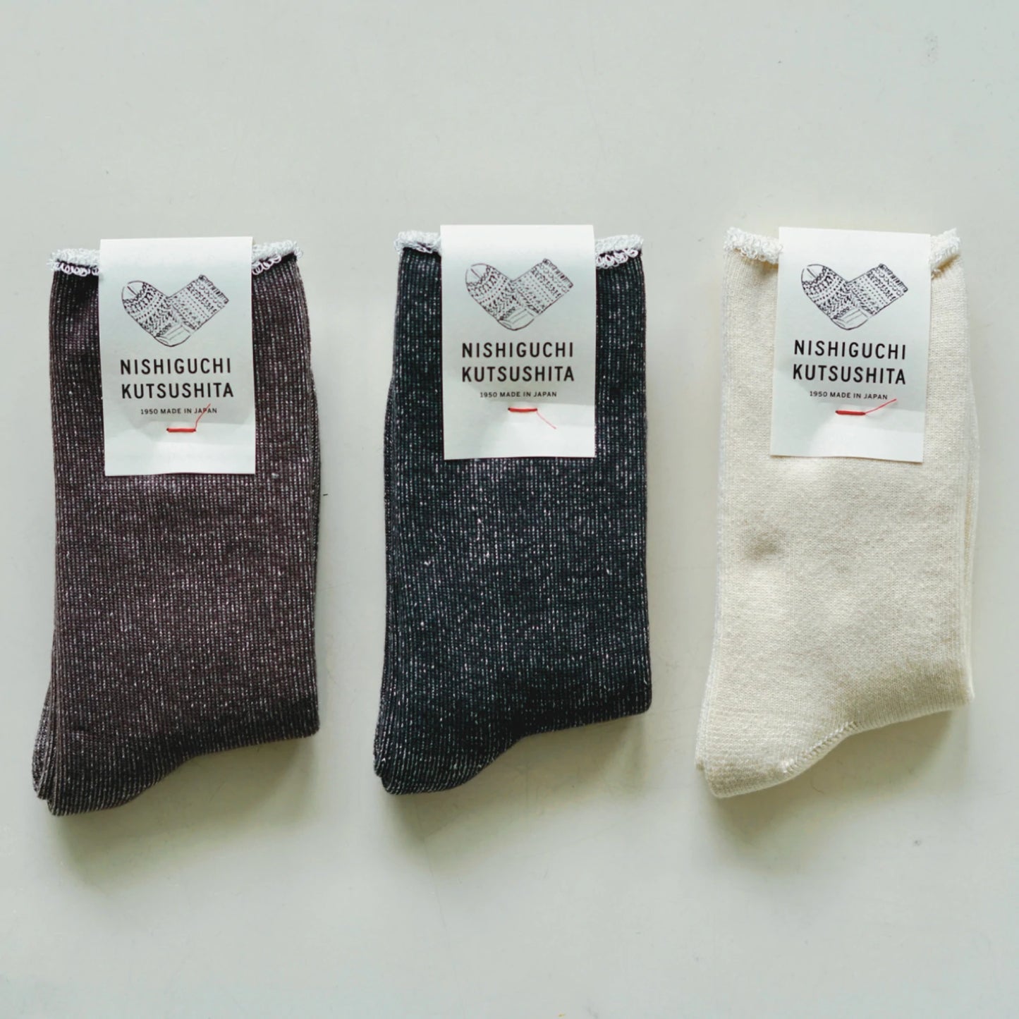 Nishiguchi Kutsushita Praha Silk Cotton Socks Charcoal Medium | Nishiguchi Kutsushita | Miss Arthur | Home Goods | Tasmania