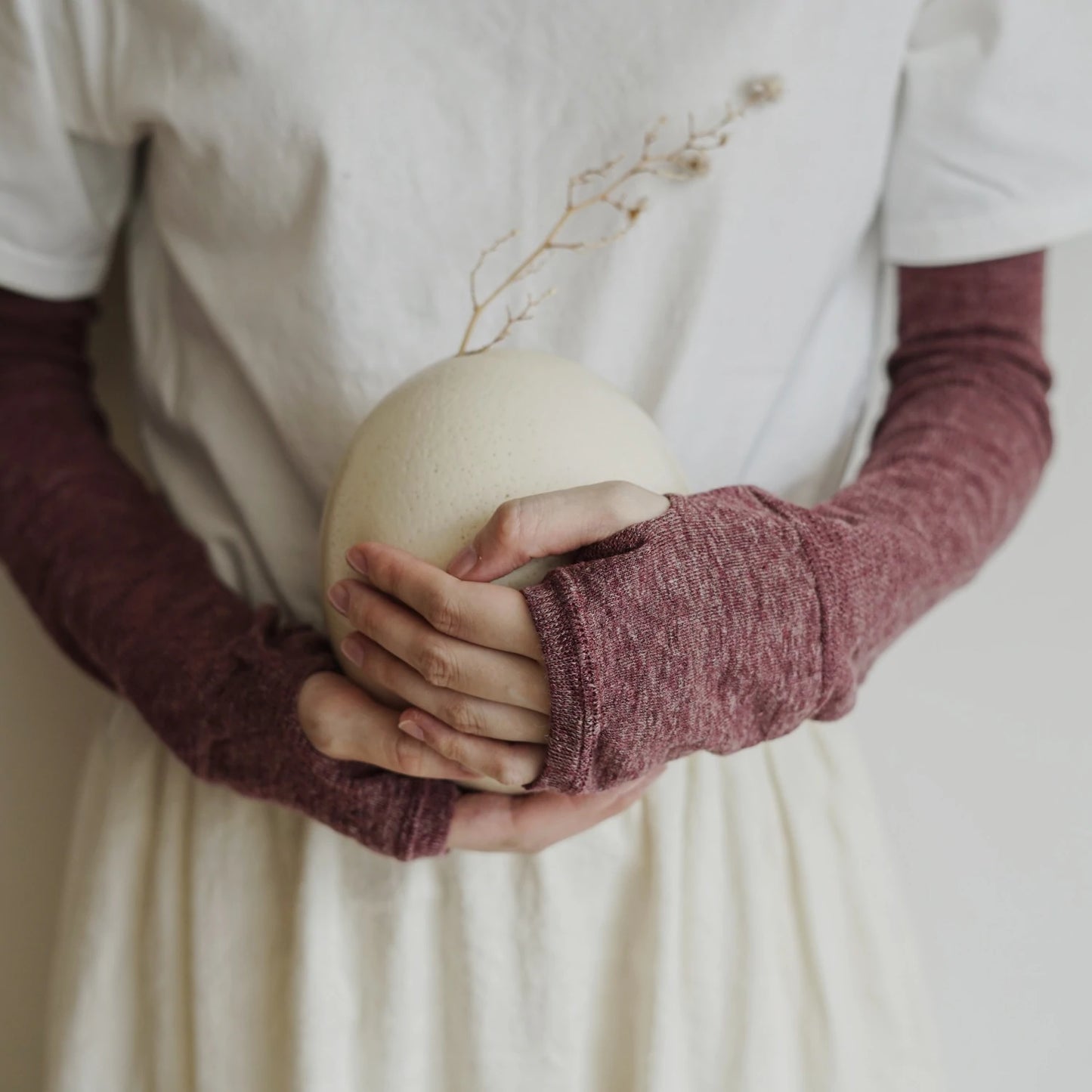 Nishiguchi Kutsushita Teni Linen Arm Covers Long Hunter Valley Wine | Nishiguchi Kutsushita | Miss Arthur | Home Goods | Tasmania