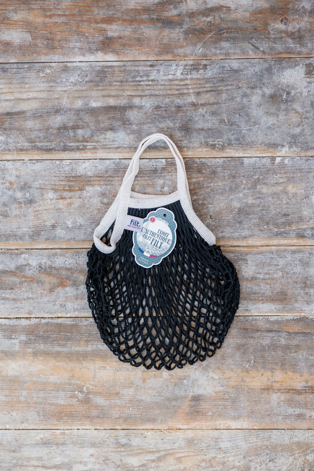 Filt French String Bag Petit Noir poignee Ecru | Filt | Miss Arthur | Home Goods | Tasmania