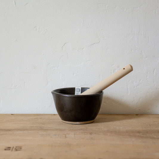 Handmade Black Suri Bowl and Pestle Medium | Motoshige | Miss Arthur | Home Goods | Tasmania