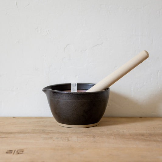 Handmade Black Suri Bowl and Pestle Large | Motoshige | Miss Arthur | Home Goods | Tasmania