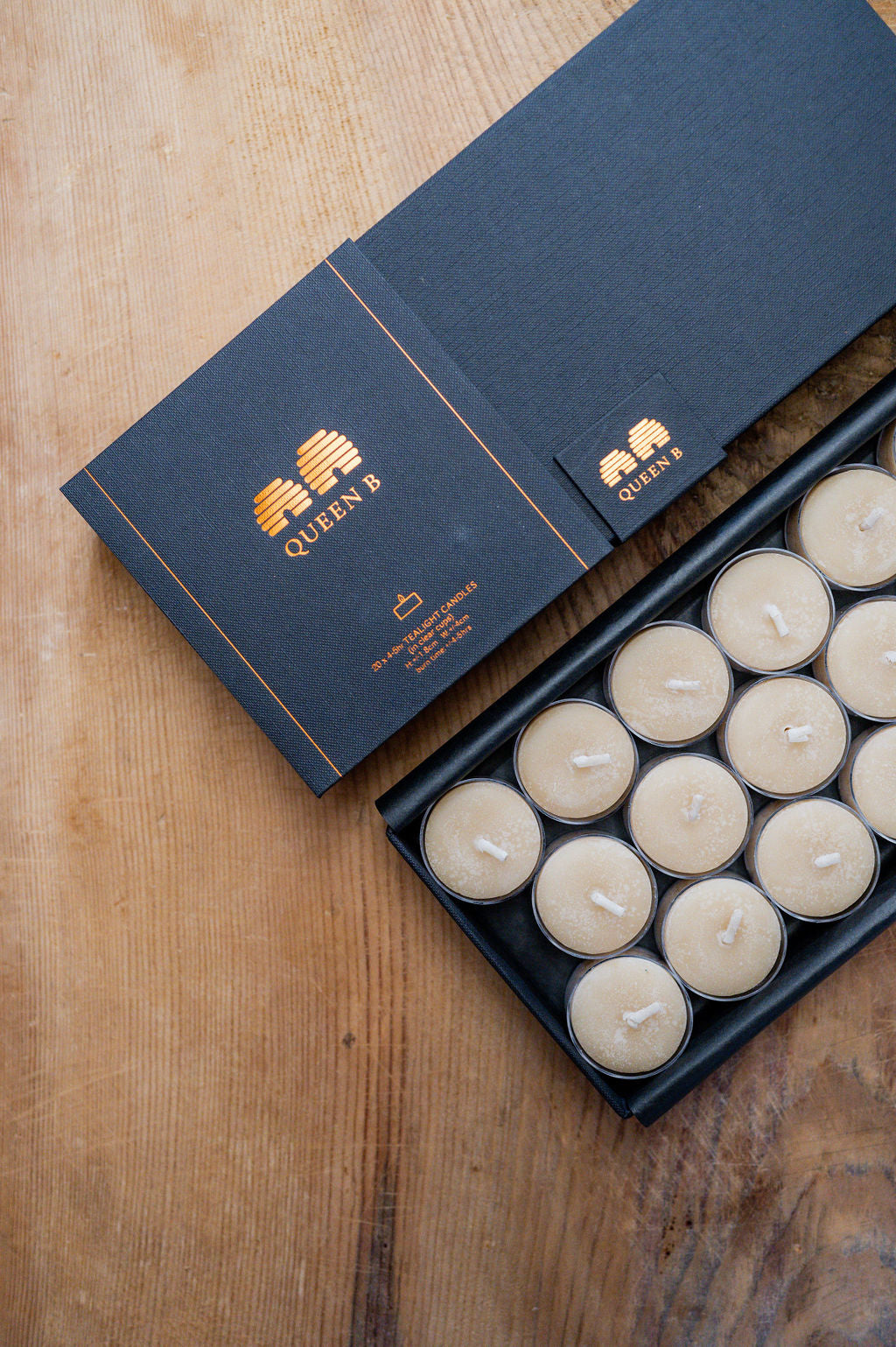 Queen B Black Label Tealights 4 Hours Clear Cup Box of 20 | Queen B | Miss Arthur | Home Goods | Tasmania