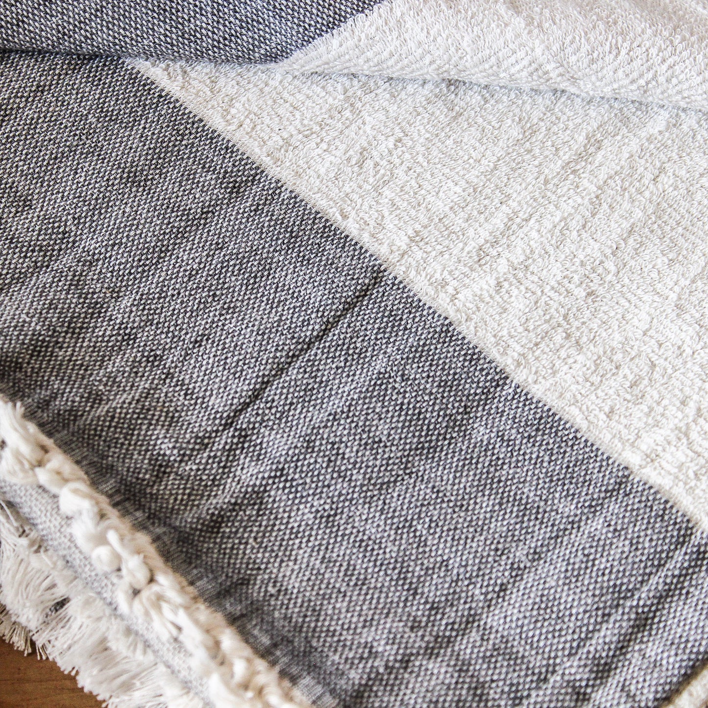 Tenimuhoh Heather Wash Cloth Stripe Grey | Tenimuhoh | Miss Arthur | Home Goods | Tasmania