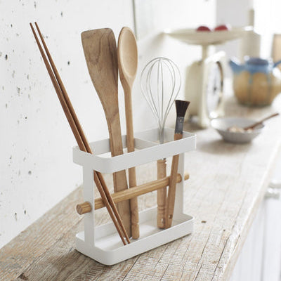 Tosca Kitchen Tool Stand Wide White | Yamazaki | Miss Arthur | Home Goods | Tasmania
