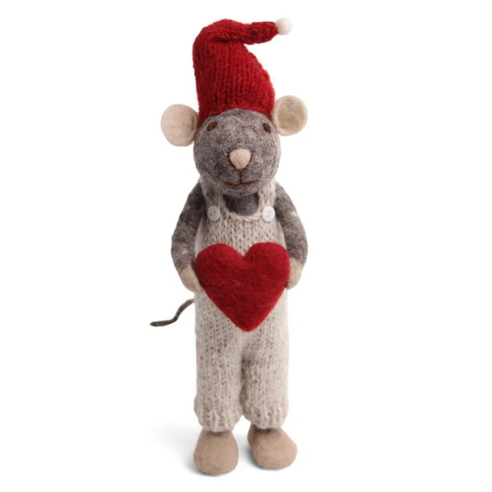 Big Mouse Boy Grey with Heart | Gry & Sif | Miss Arthur | Home Goods | Tasmania