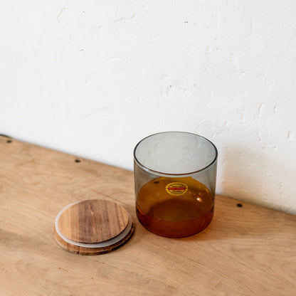 Amabro Two Tone Glass Canister Large Amber Grey
