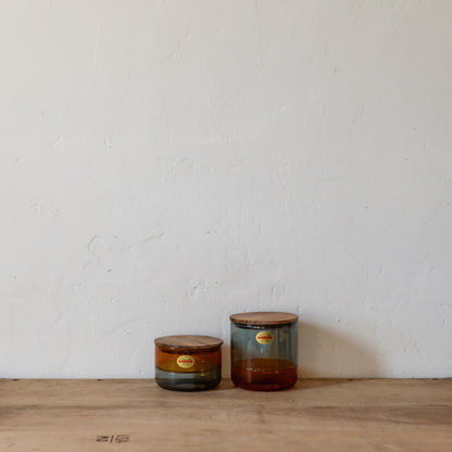 Amabro Two Tone Glass Canister Large Amber Grey