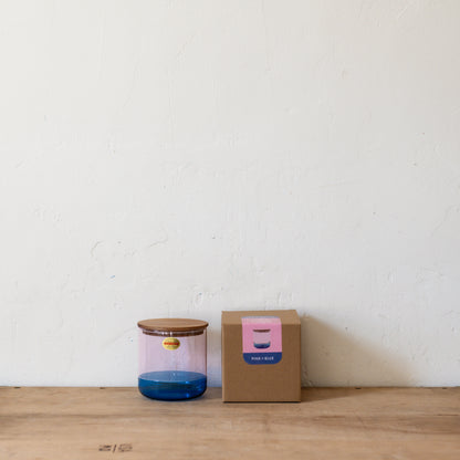 Amabro Two Tone Glass Canister Large Blue Pink