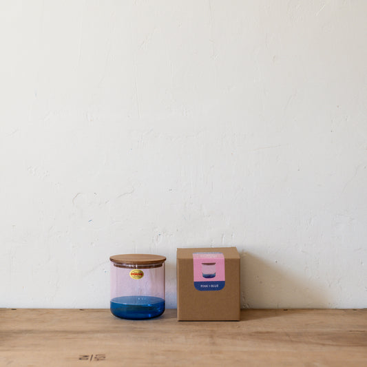 Amabro Two Tone Glass Canister Large Blue Pink | Amabro | Miss Arthur | Home Goods | Tasmania