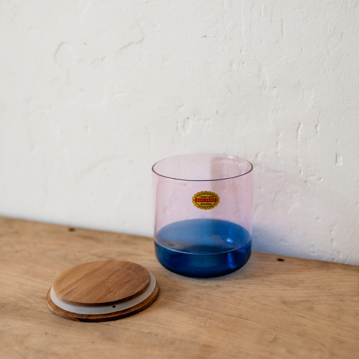 Amabro Two Tone Glass Canister Large Blue Pink
