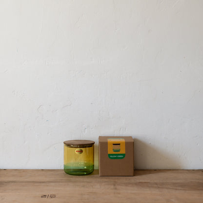 Amabro Two Tone Glass Canister Large Green Yellow