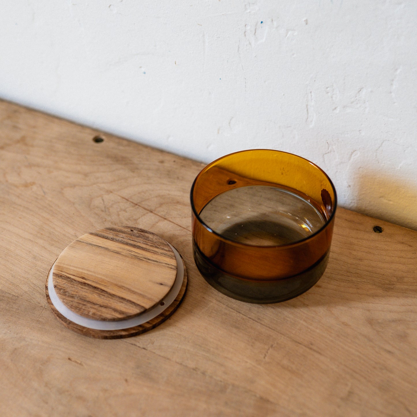 Amabro Two Tone Glass Canister Small Amber Grey | Amabro | Miss Arthur | Home Goods | Tasmania