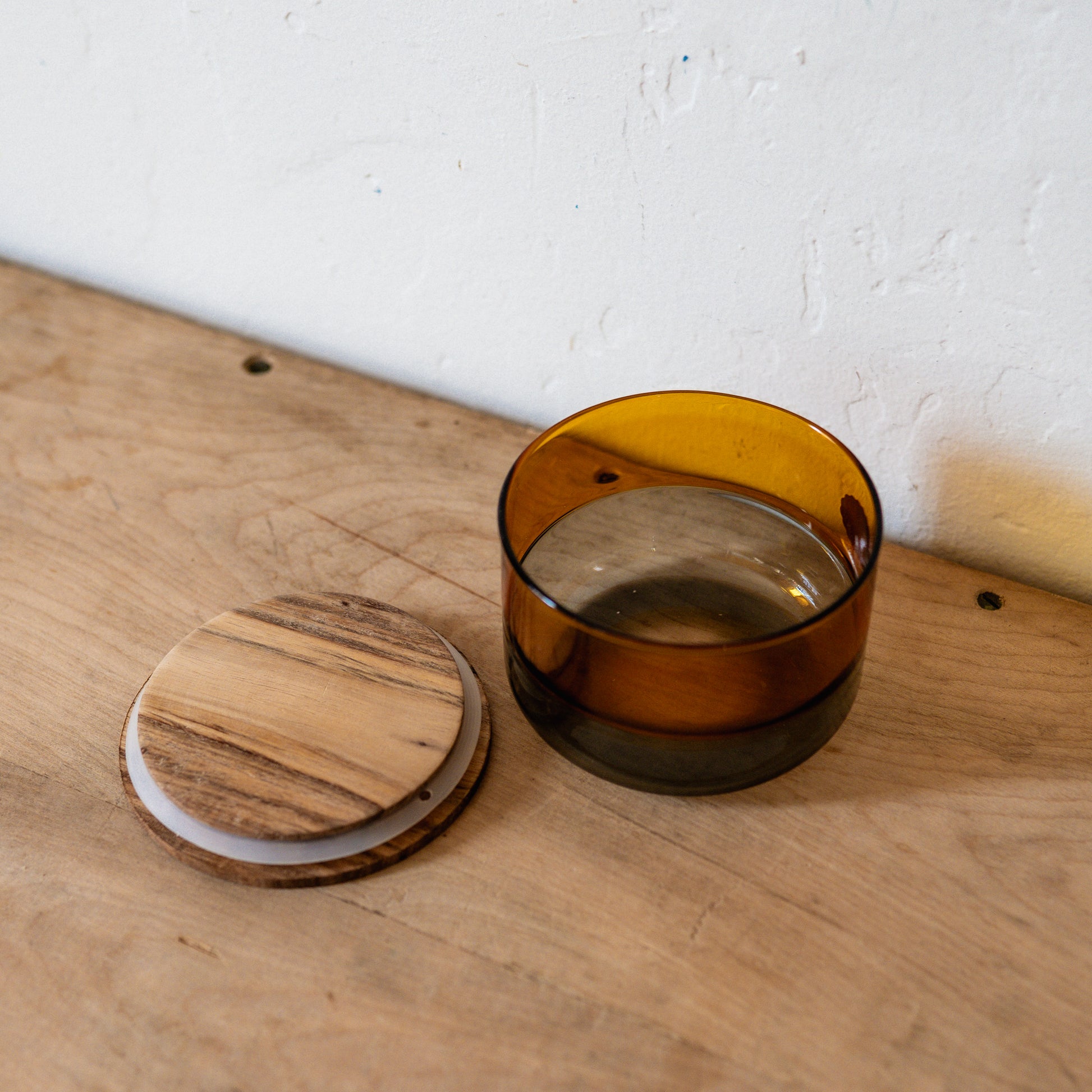 Amabro Two Tone Glass Canister Small Amber Grey | Amabro | Miss Arthur | Home Goods | Tasmania