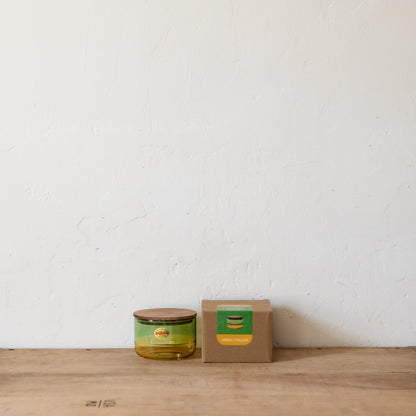 Amabro Two Tone Glass Canister Small Green Yellow | Amabro | Miss Arthur | Home Goods | Tasmania