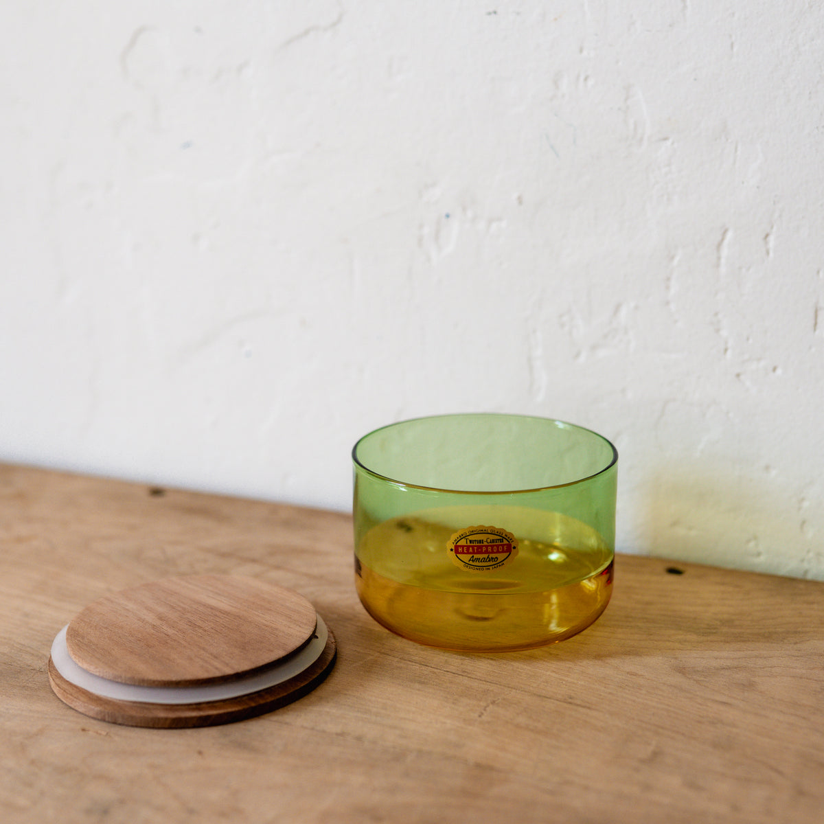 Amabro Two Tone Glass Canister Small Green Yellow | Amabro | Miss Arthur | Home Goods | Tasmania