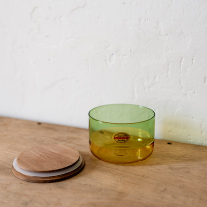 Amabro Two Tone Glass Canister Small Green Yellow | Amabro | Miss Arthur | Home Goods | Tasmania
