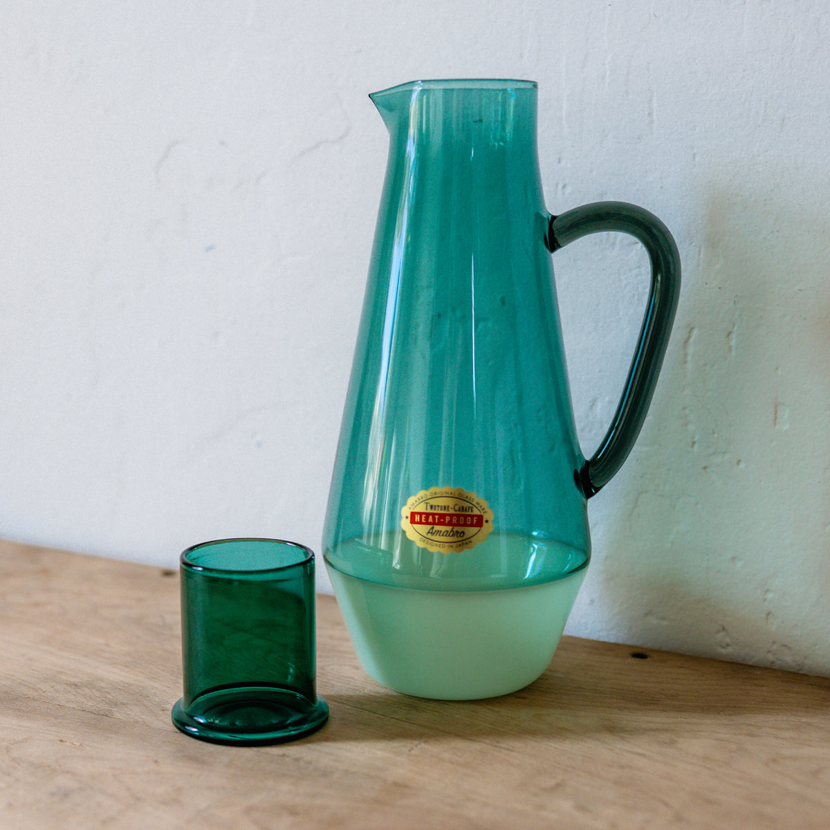 Amabro Two Tone Glass Carafe Green