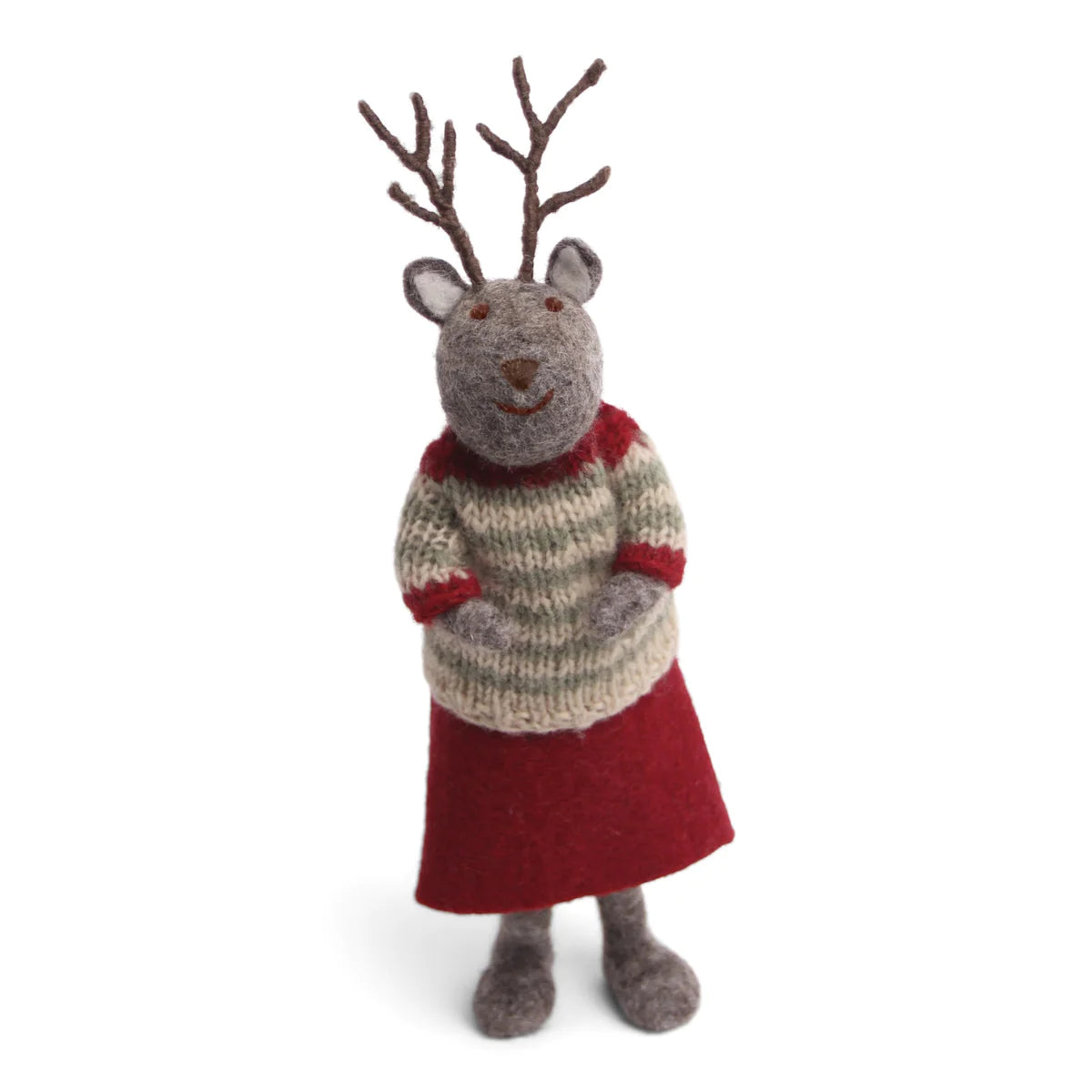 Big Deer Girl Grey with Skirt & Sweater | Gry & Sif | Miss Arthur | Home Goods | Tasmania
