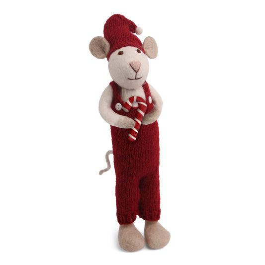 Big Mouse Boy White with Candy Cane | Gry & Sif | Miss Arthur | Home Goods | Tasmania