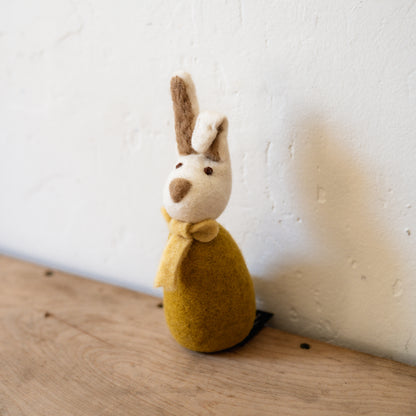 Gry & Sif Felt Big Bunny Bow Ornament Ochre | Gry & Sif | Miss Arthur | Home Goods | Tasmania