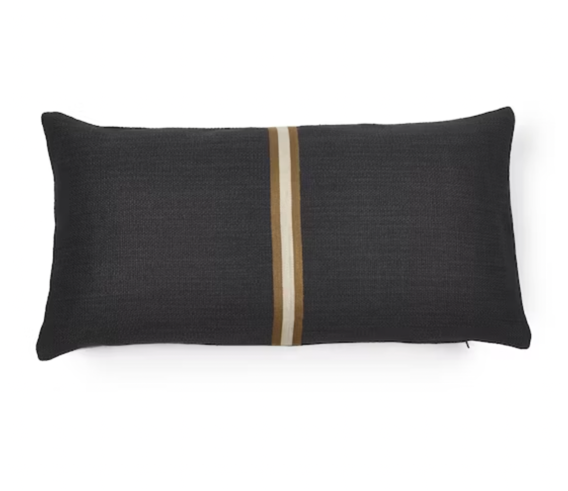 Libeco Jasper Cushion Cover 40cm x 80cm Faded Black | Libeco | Miss Arthur | Home Goods | Tasmania