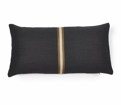 Libeco Jasper Cushion Cover 40cm x 80cm Faded Black | Libeco | Miss Arthur | Home Goods | Tasmania