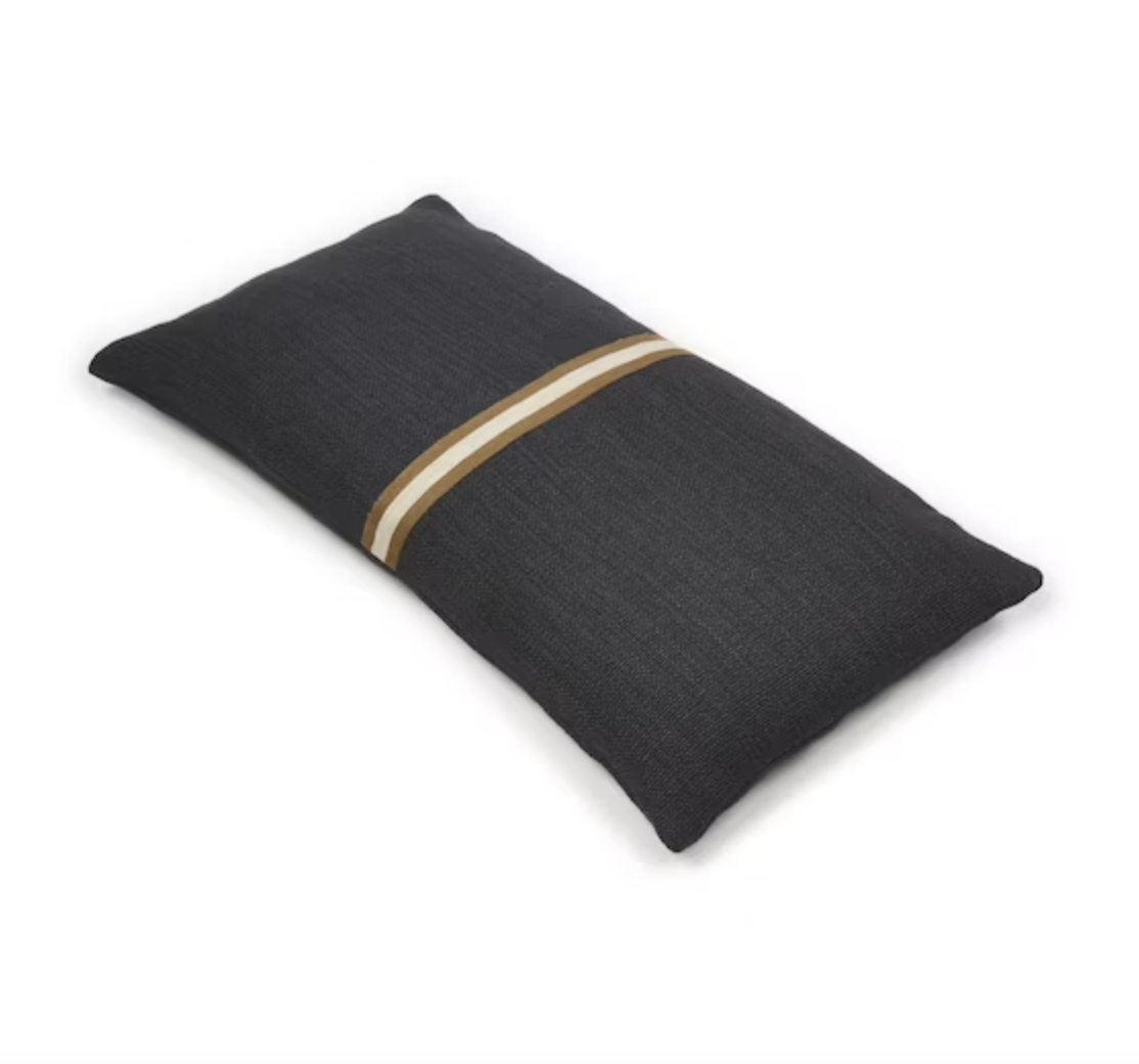 Libeco Jasper Cushion Cover 40cm x 80cm Faded Black | Libeco | Miss Arthur | Home Goods | Tasmania