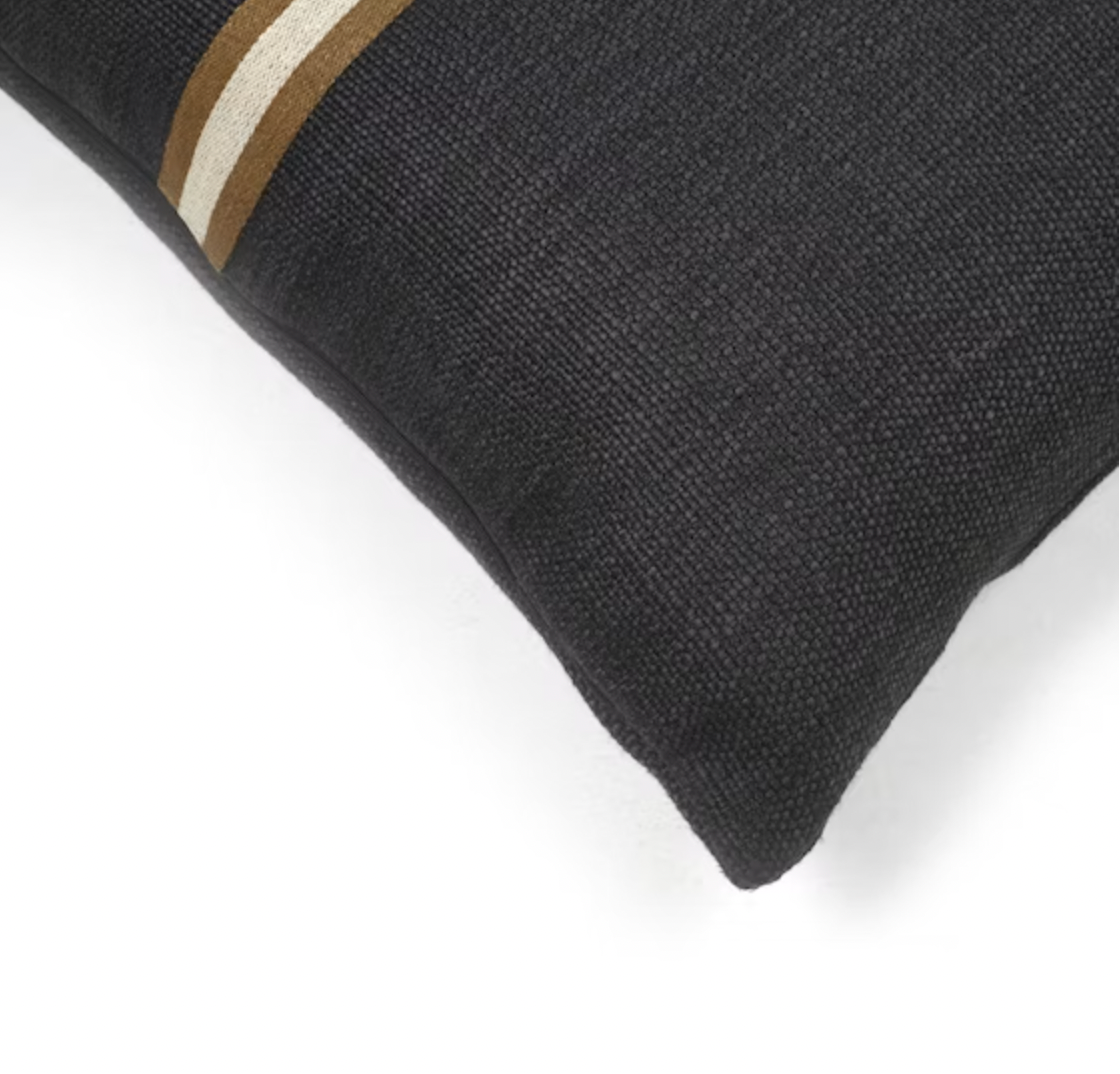 Libeco Jasper Cushion Cover 63cm x 63cm Faded Black | Libeco | Miss Arthur | Home Goods | Tasmania
