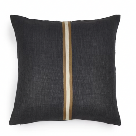 Libeco Jasper Cushion Cover 63cm x 63cm Faded Black | Libeco | Miss Arthur | Home Goods | Tasmania